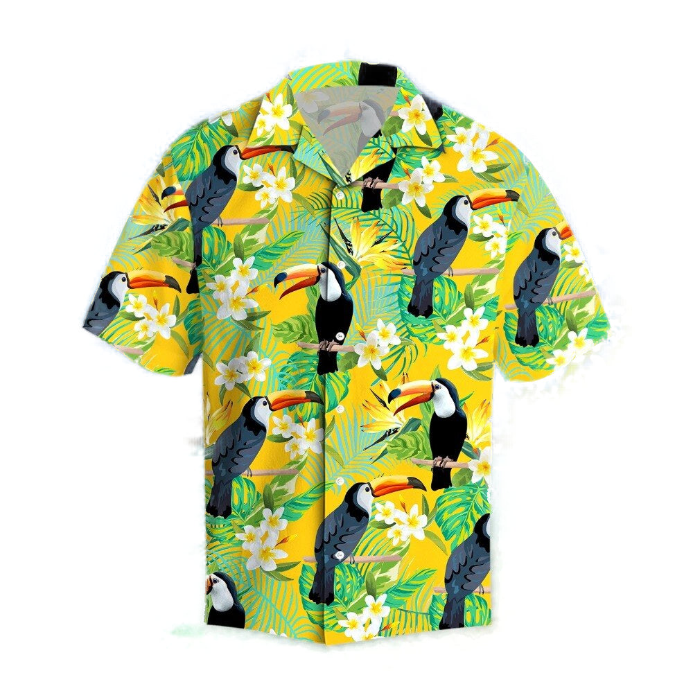 Chemise Hawaienne Toucan Fleuri