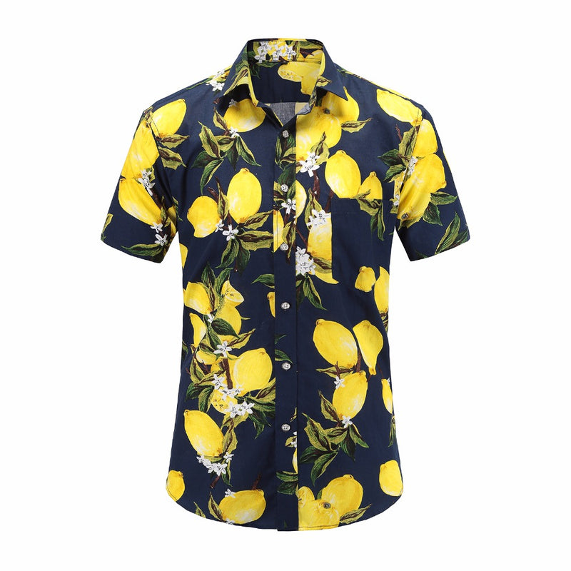 Chemise Hawaienne Citrons Fleuris
